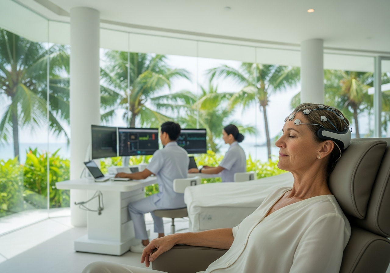 Neurofeedback therapy session at Holina Clinic